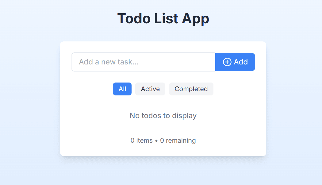 Tangkapan layar proyek Aplikasi Todo List